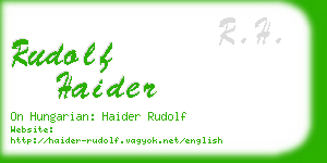 rudolf haider business card